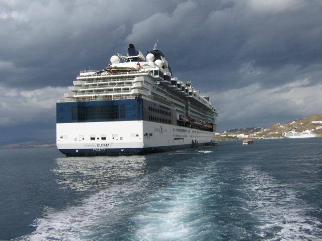 Celebrity Summit anchored off Split Oct 2009. Near the end of our wonderful cruise of the Eastern Med.